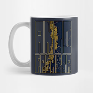 Antofagasta, Chile City Map Typography - Gold Art Deco Mug